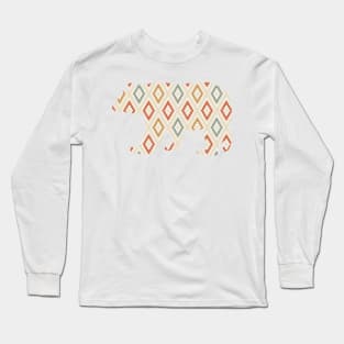 Bear Silhouette with Pattern Long Sleeve T-Shirt